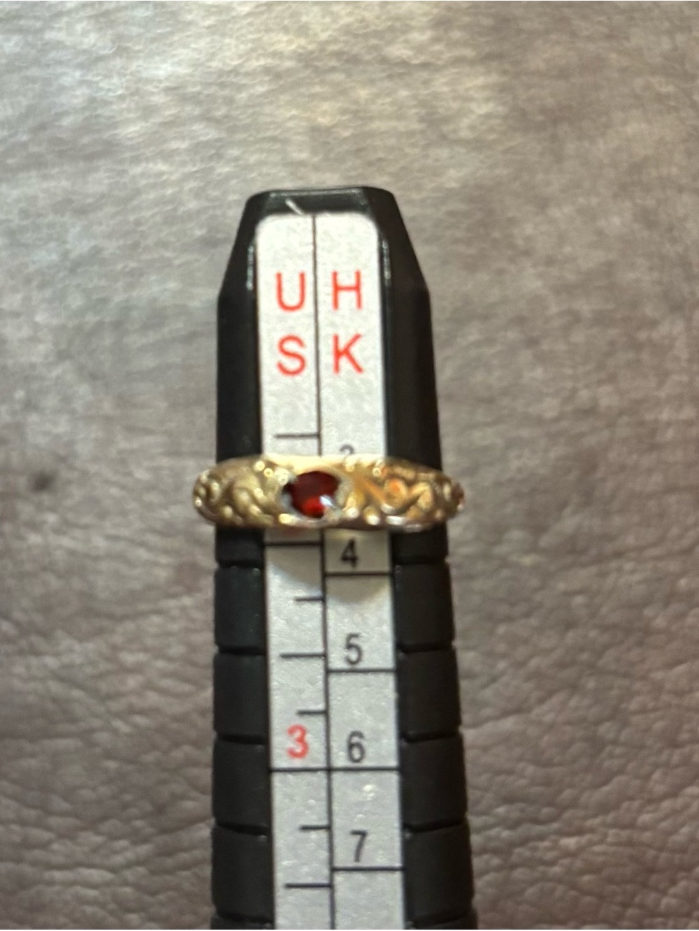 Gold Floral Garnet Ring - Elegant Women's Band Midi Ring 24k gold plated